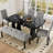 Modern Bench, Gray Linen, 46.67X14.44X20.34 Inches, 250Lbs Capacity, Bedroom Linen Gray, Rubber Wood Legs, 14.44 Inches Wide, Entryway