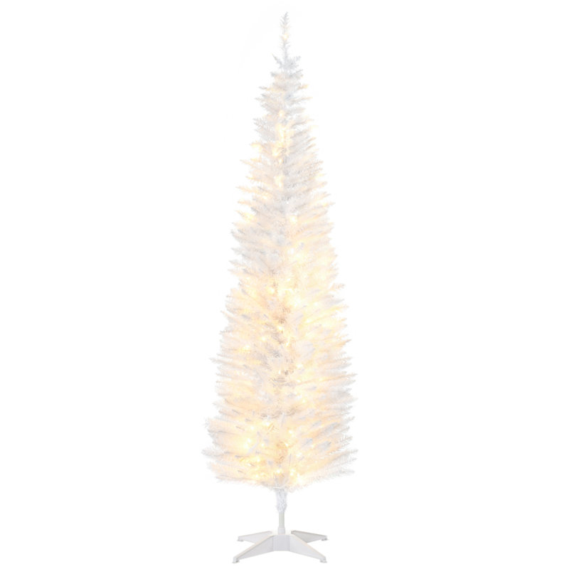 5' Tall Pre-Lit Slim Noble Fir Artificial Christmas Tree With 110 Warm White LED Lights And 294 Tips, For Christmas Decoration