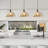 Scandinavian Design 1-Light Amber Stone Pattern Glass Pendant Light