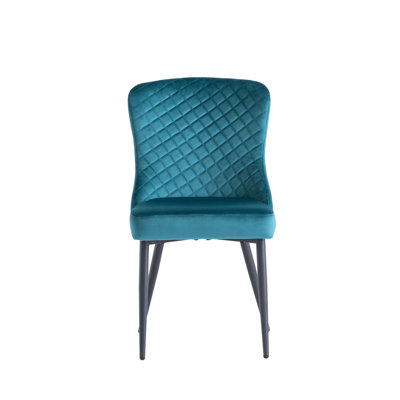 45cm H Velvet Upholstered Metal Side Chair