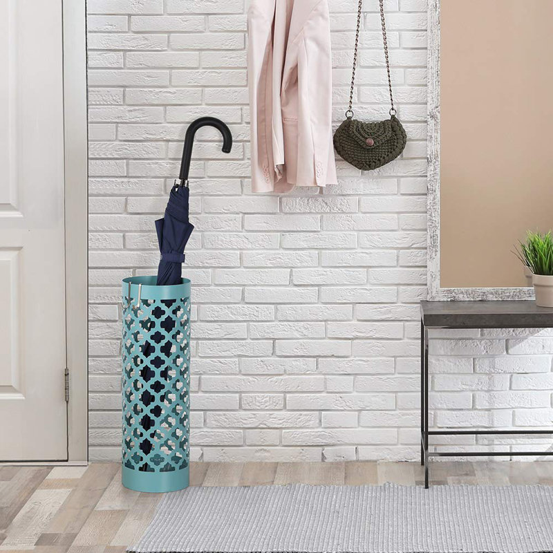 Abderahmane Metal Freestanding Umbrella Stand, Blue