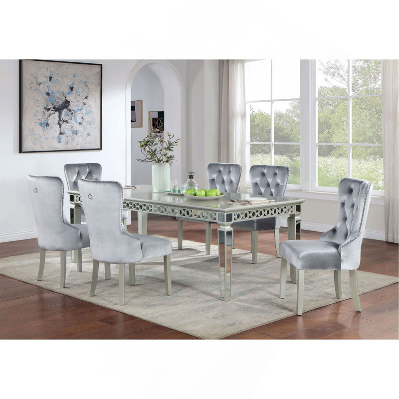 Ensemble de salle à manger Glam, 7 pièces : table, 6 chaises