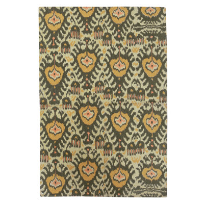 Tapis rectangulaire en laine à tissage plat