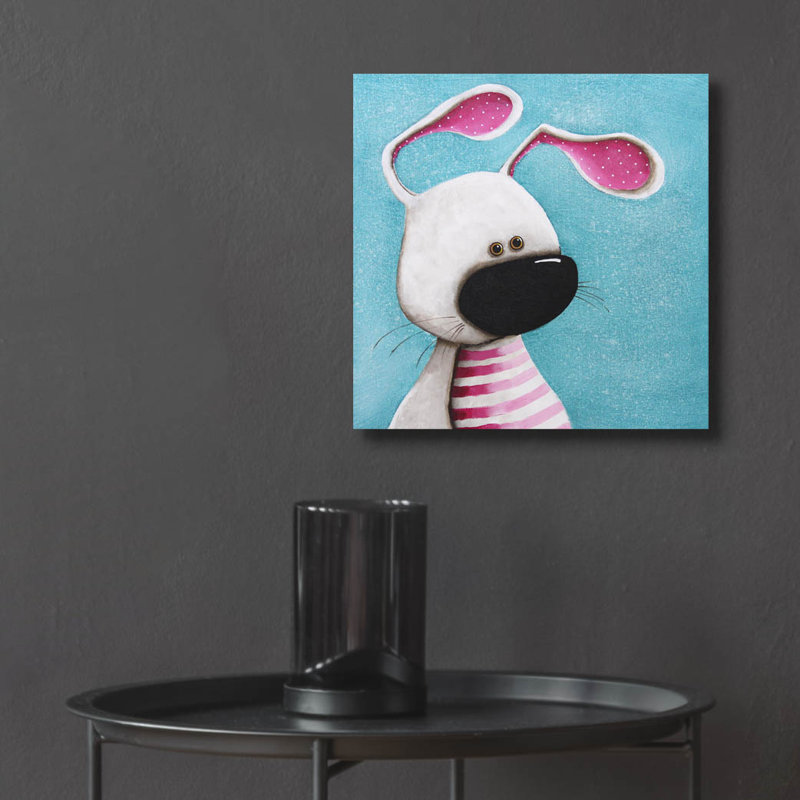 «The Pink Bunny» par Lucia Stewart, H 12 po x l 12 po