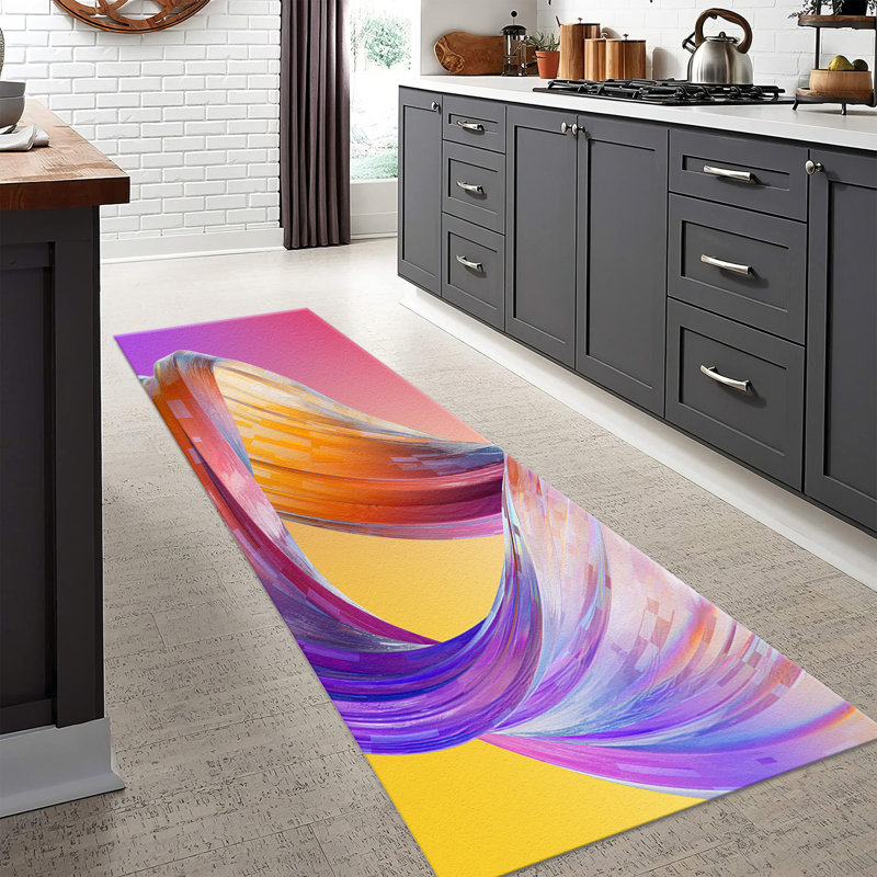 Chic and Modern Black and White Geometric Designed Non-Woven Thin Type Printed Rug Ideal for Living Room and Office Spaces