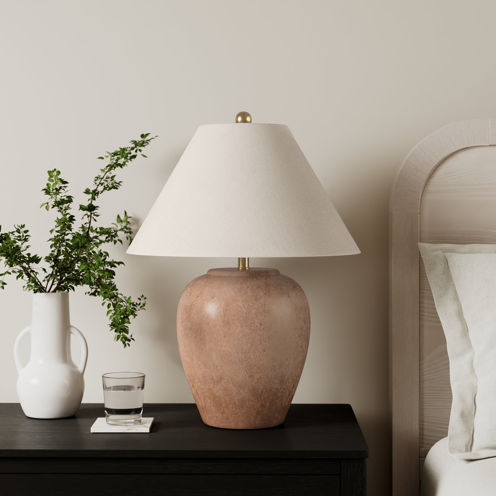 Eustacia Ceramic Table Lamp, Distressed Brown