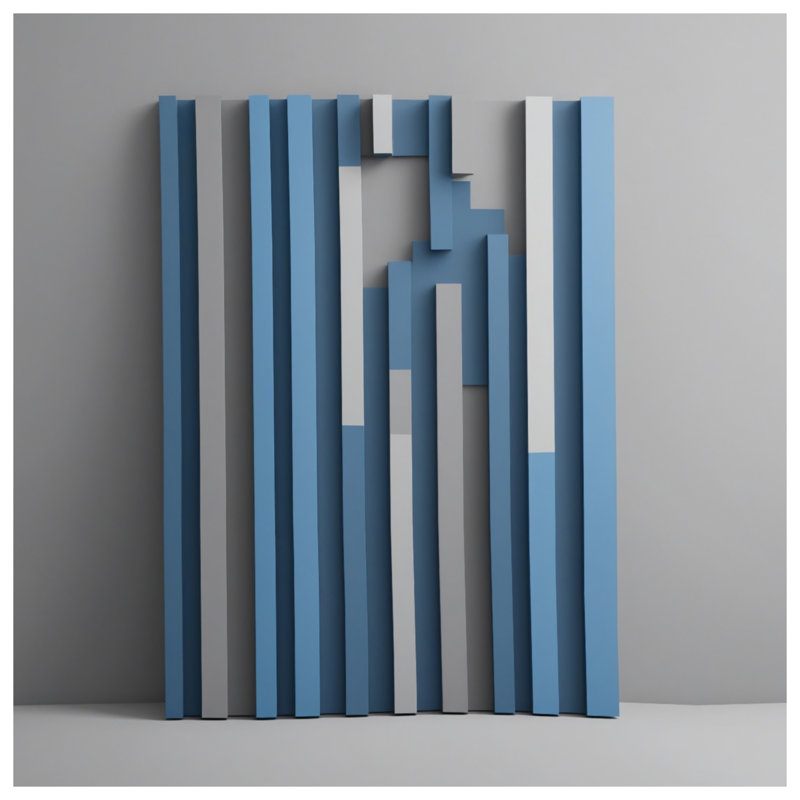 Blue Gray Vertical Bars Comforter, King