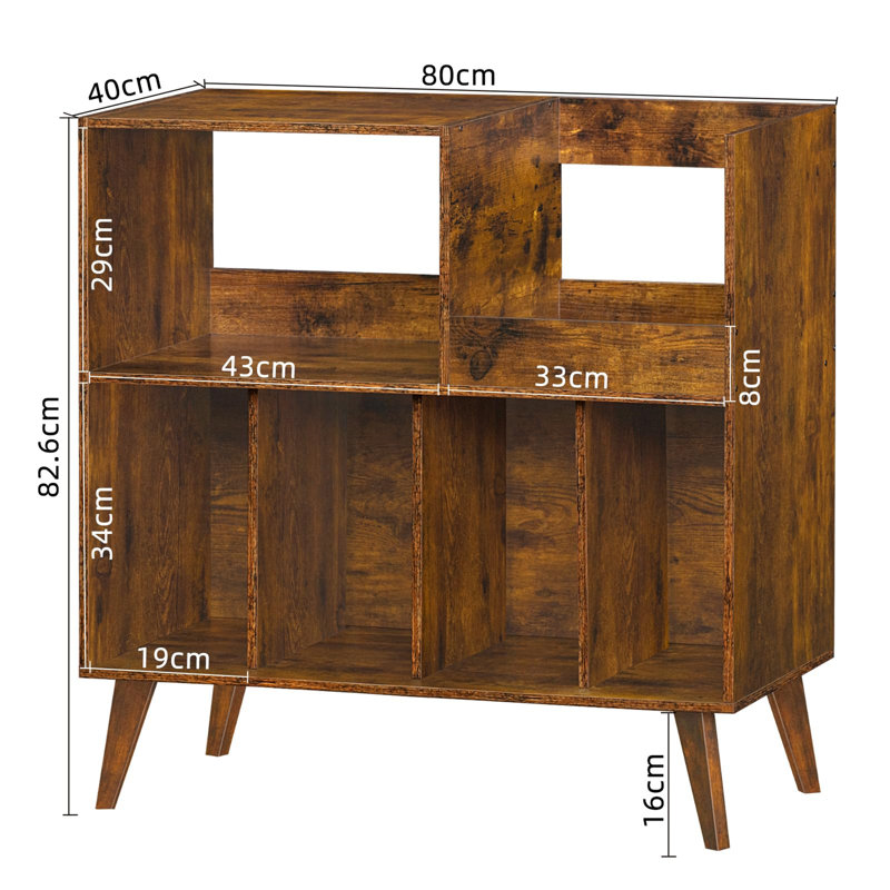 82.6 cm H Media Shelves, Brown