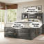 Grand lit avec rangement, lit 8 tiroirs