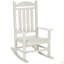 Chaise berçante en PEHD toutes saisons avec dossier haut rustique, accoudoirs et siège surdimensionné pour une détente en plein air-295628731