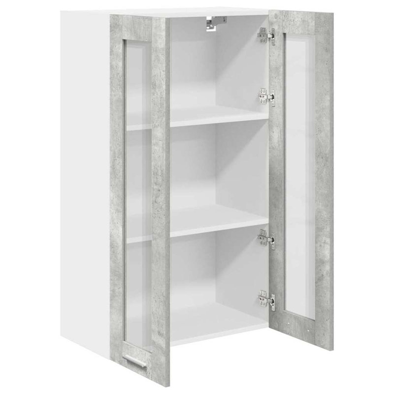 Vidaxl Hanging Cabinet With Storage Riga Artisan Oak 60 X 31 X 100 Cm, 100cm H x 60cm W x 31cm D, Concrete Grey