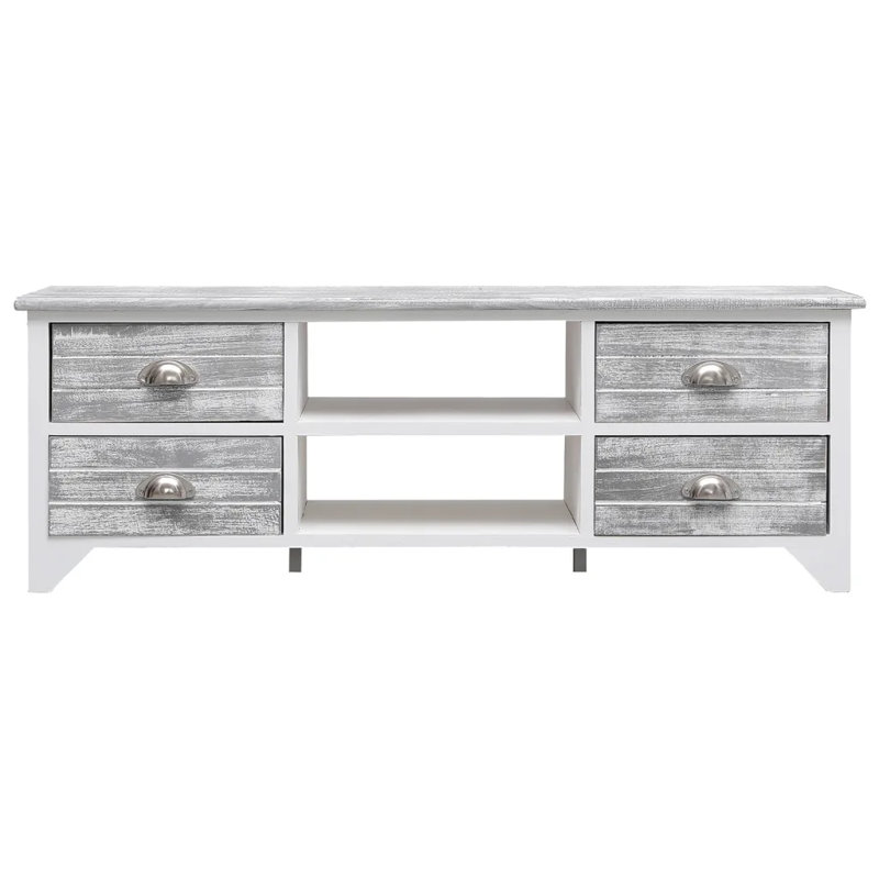 Dalaigh Unfinished TV Stand, White/Grey