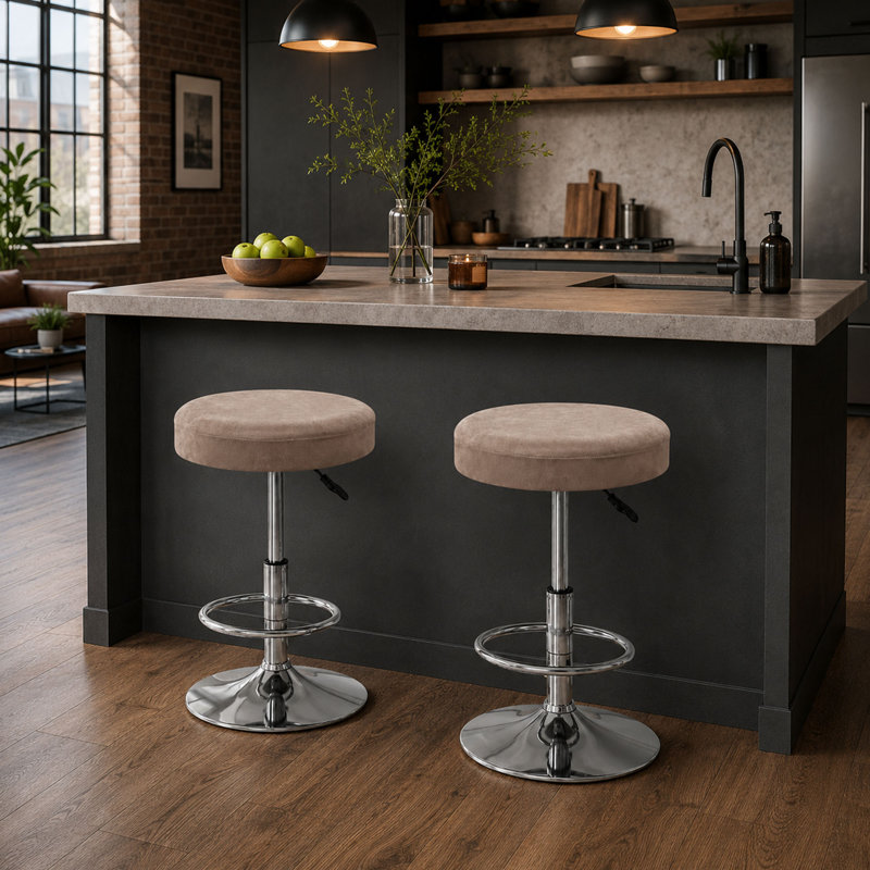 Ensemble de 2 housses de tabouret de bar rondes en velours