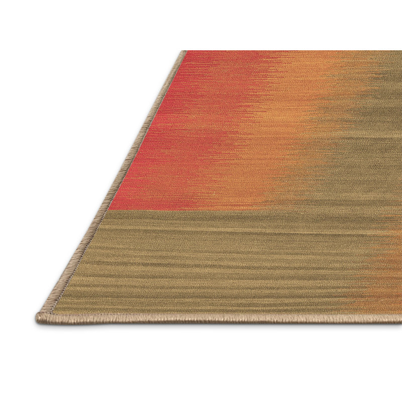 Tapis contemporains brun lavable à la machine 2576, Rectangle 7 pi x 9 pi