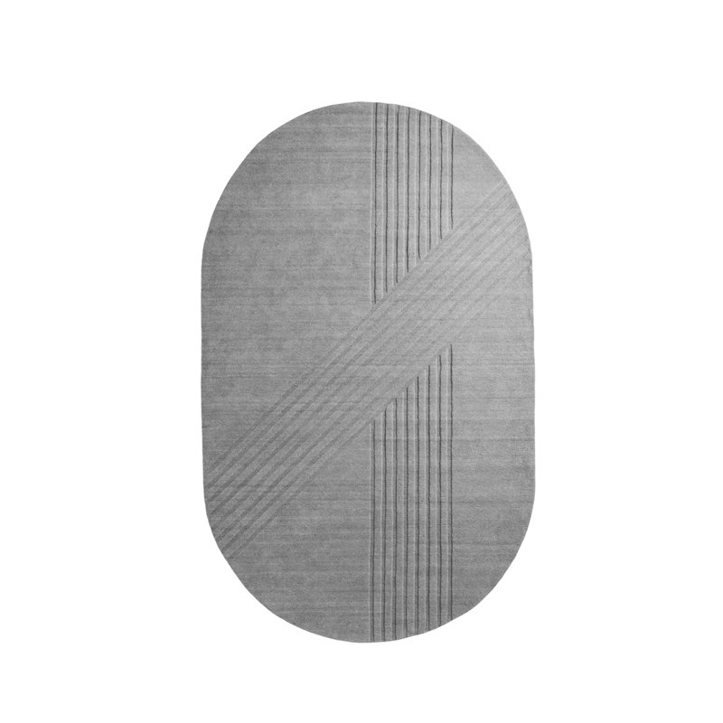 Gray Kyoto Rug, Oval 6'8" x 11'1"