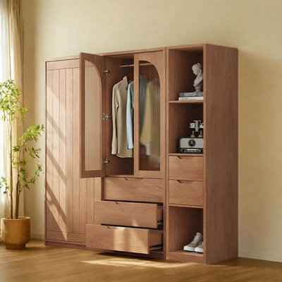 Retro Simple Push Pull Wardrobe