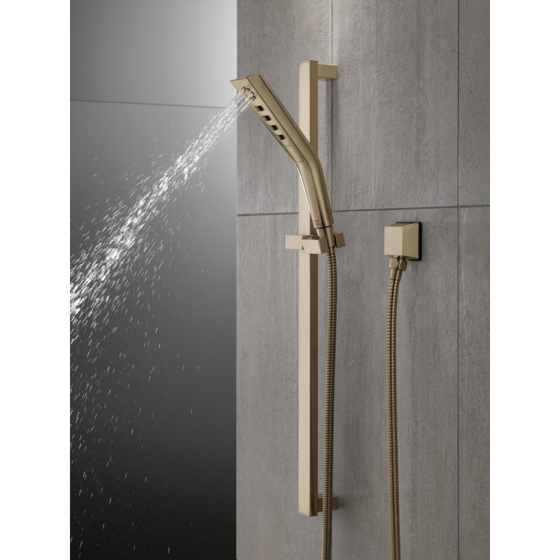 Douche à main pivotante H2Okinetic avec barre coulissante, pomme de douche à main à 3 jets, douche à main coulissante