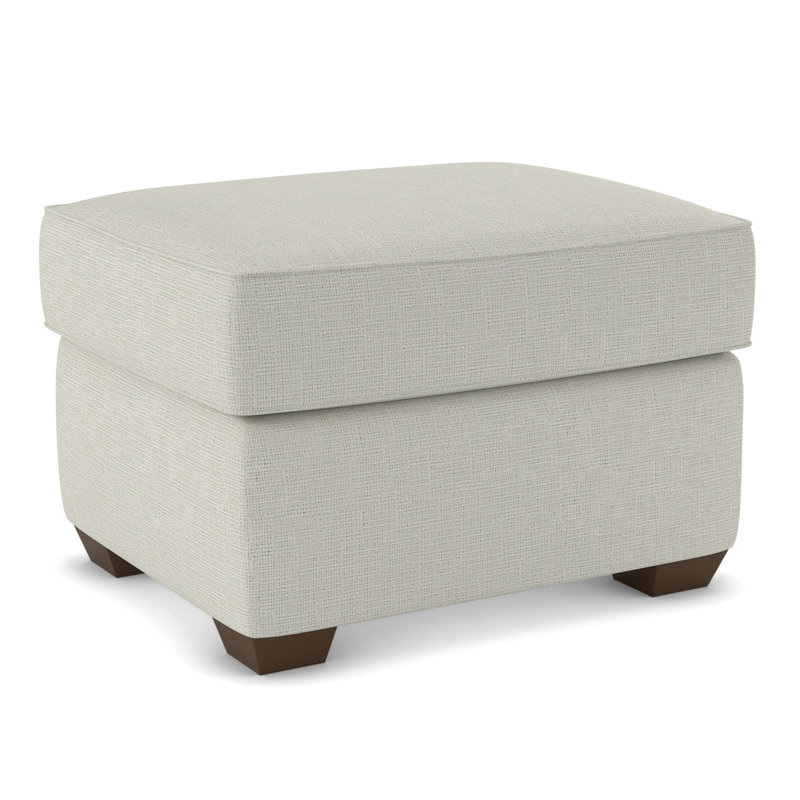 Gemi Upholstered Ottoman, Drusky Moonglow Sustain® Basketweave