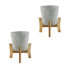 Jardinière contemporaine 8 "avec support, gris, paquet de 2