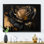 «Black and Gold Rose II», reproduction sur toile encadrée rose
