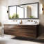 Miroir de salle de bain à cadre mural en aluminium noir mat-1832930191