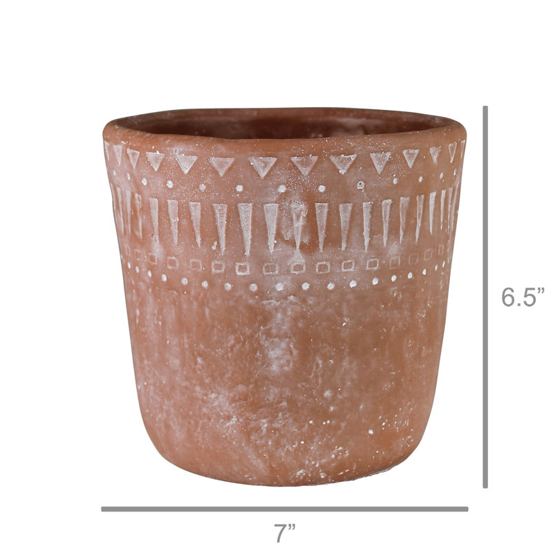 Cache-pot Espana Terracotta, H 6,5 po x l 7 po x P 7 po