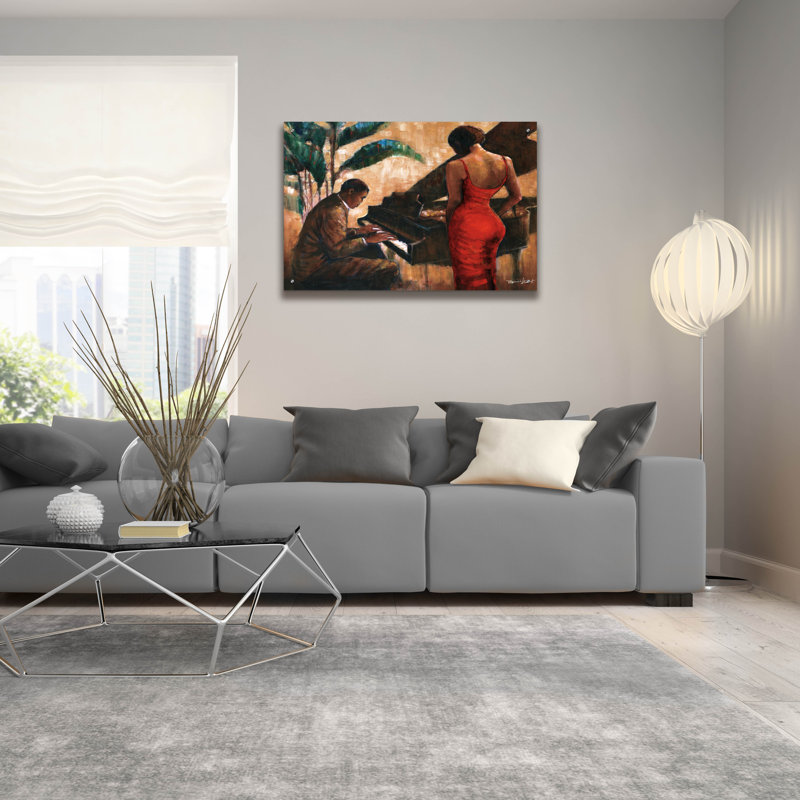 Art mural en verre Winston Porter «Enchanting Keys» par Monica Stewart, H 24 po x l 36 po x P 0,2 po