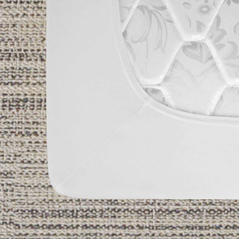 Jersey Knit StretchWrap Box Spring Cover, White, Queen