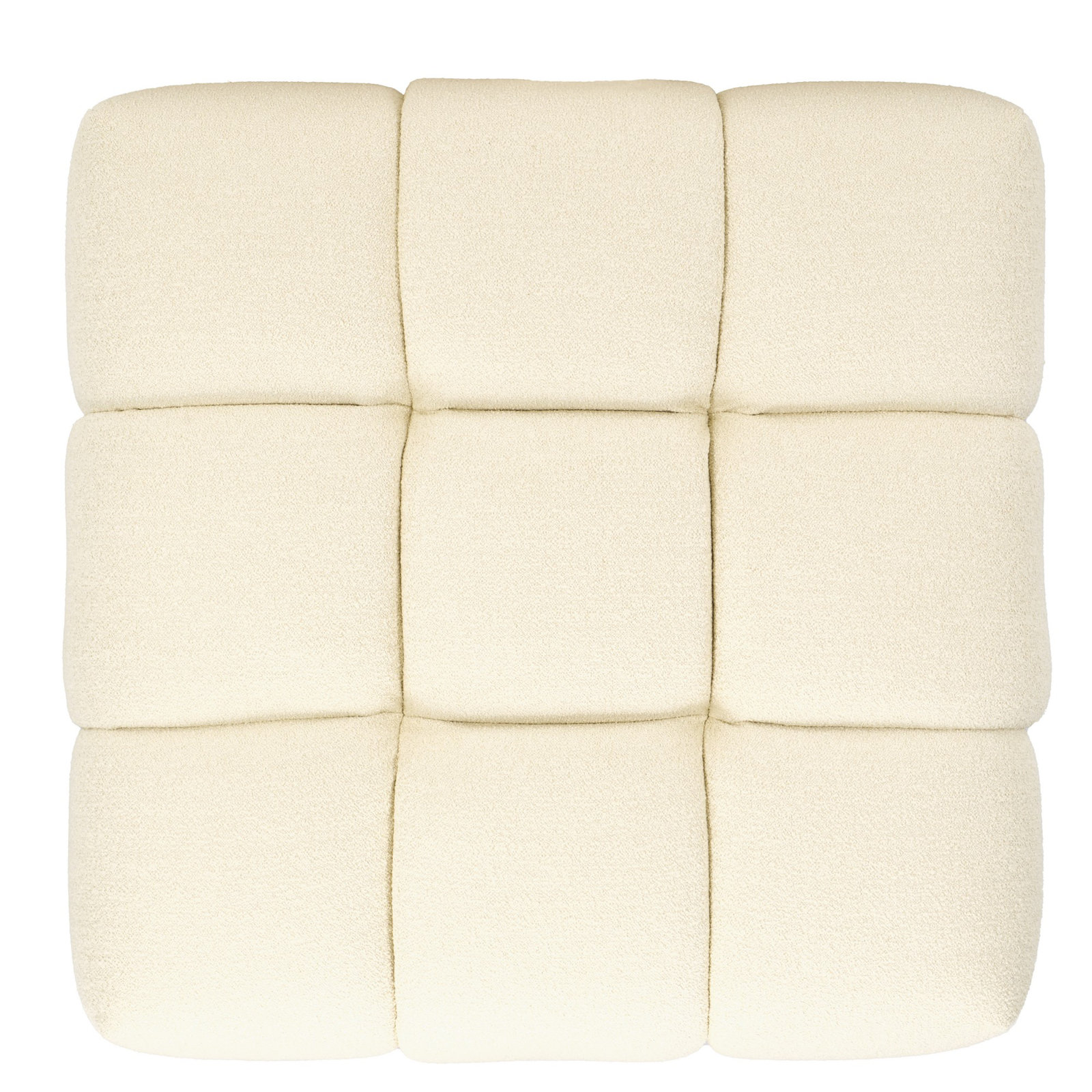 Haring Upholstered Ottoman, Cream Boucle