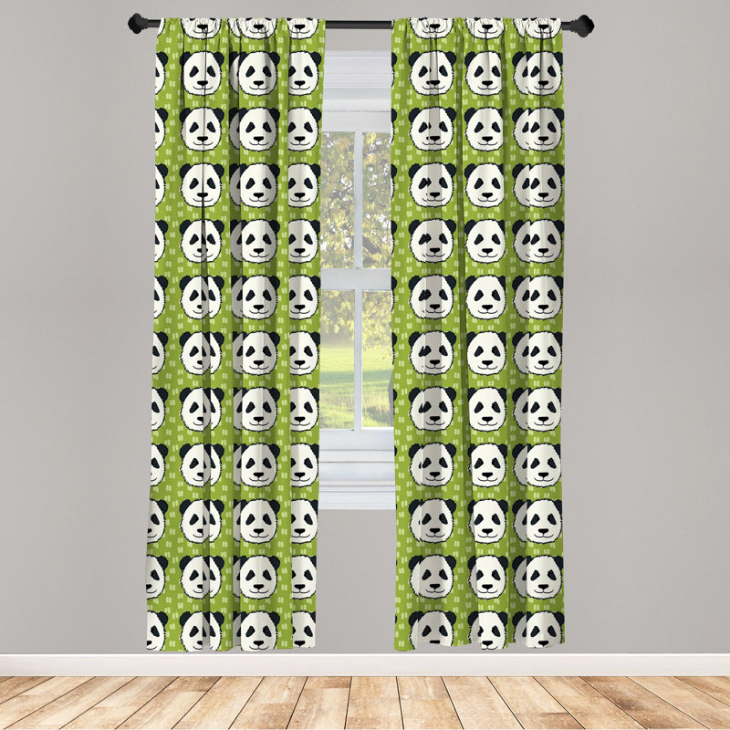 Panda Semi-Sheer Rod Pocket Curtain Panels, 28" x 84"