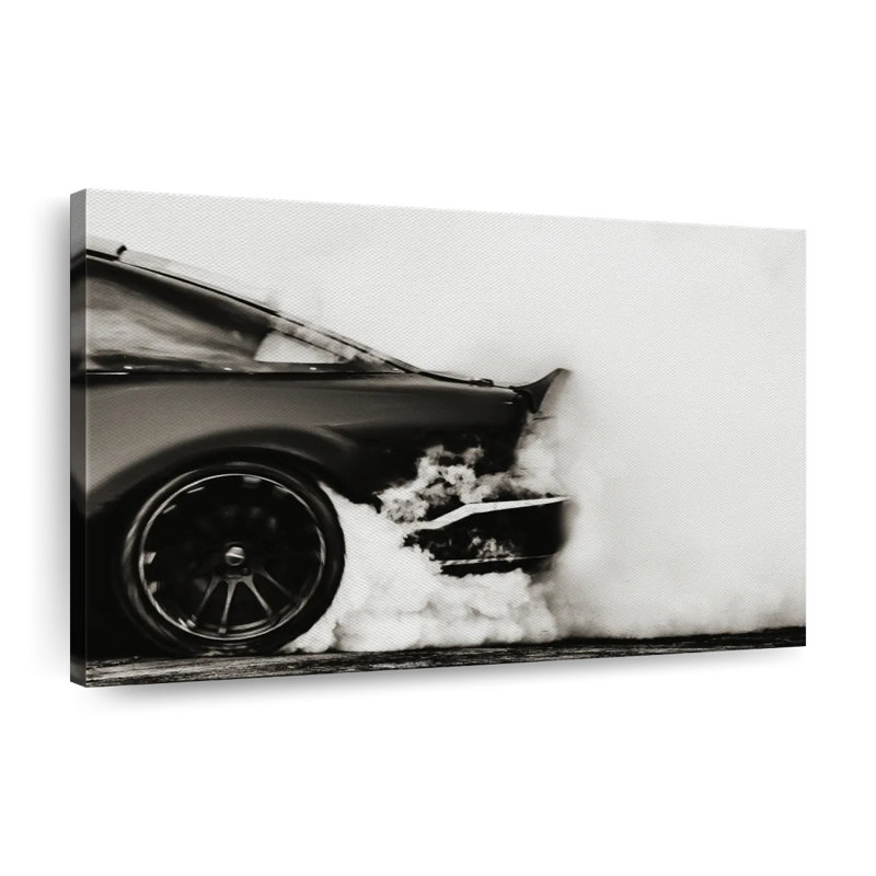 Drifting Sports Car Canvas Print, 51" H x 34" W x 1.25" D