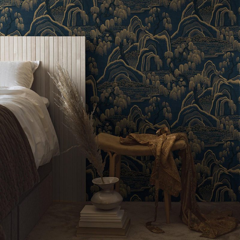 Papier peint jardin Borigo Indigo