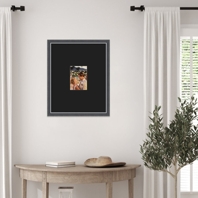 Cadre photo Eva, 16 x 20 emmêlés à 5 x 7, Noir lisse
