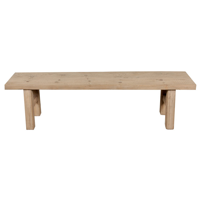 Alfonsina Solid Wood Pine Outdoor Bench