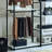 White Freestanding Walk In Wood Closet System With Metal Frame - Extra Deep Storage, Powder Coated Metal, Water & Heat , Stain Scratch E0 Board Support Storage Space,