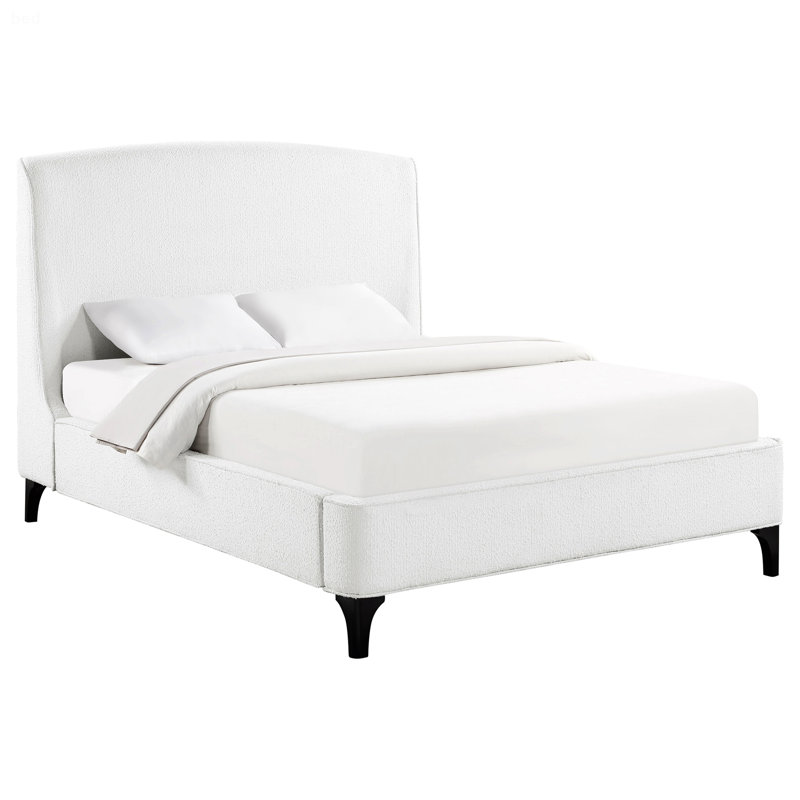 Modern Design Platform Bed, Upholstered Wingback Bed