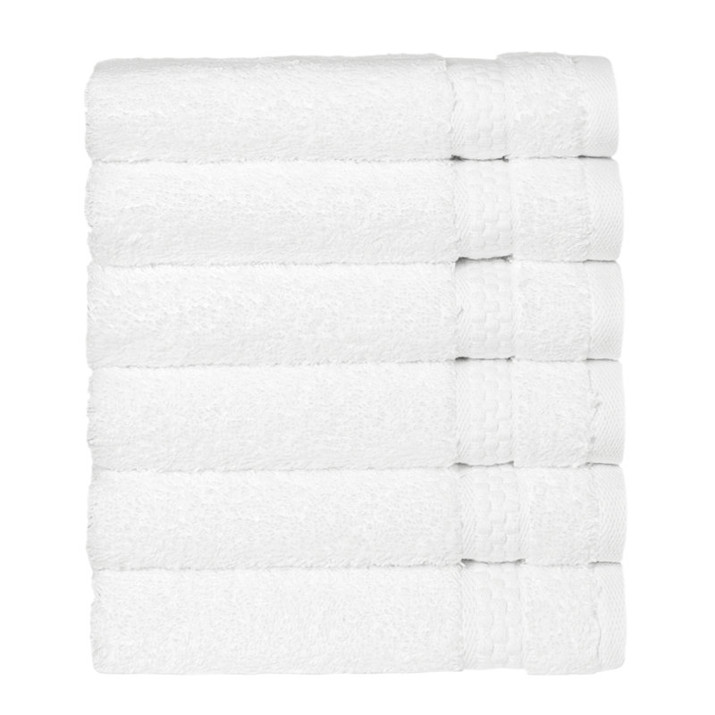 STARLIGHT 100% Turkish Cotton Terrycloth Washcloths, White