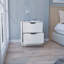 Table de chevet 2 tiroirs, table de bout, table d'appoint Basilea - blanc-1734328769