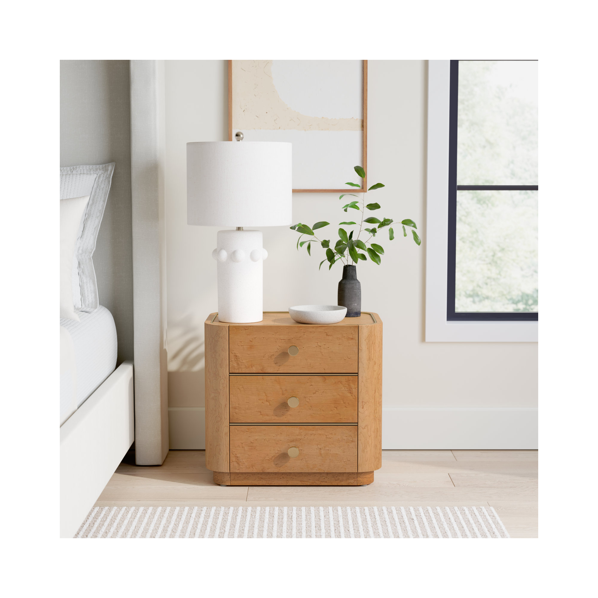 Yuna 3 Drawer 22" Nightstand
