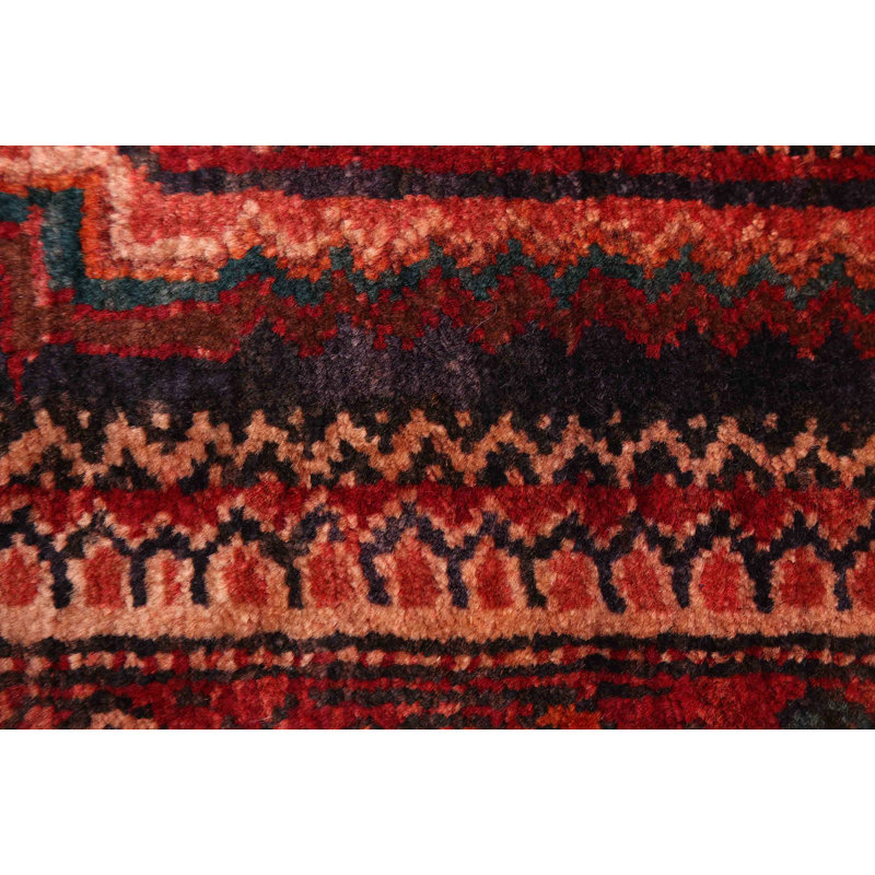 Tapis bleu marine et rouge Konya Anatolian 3 pi 10 po x 10 pi 1 po