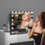 Makeup Mirror with 3 Color Lights, 58×45cm Large Lighted Vanity Mirror with 15 Dimmable LED Bulbs-679363158