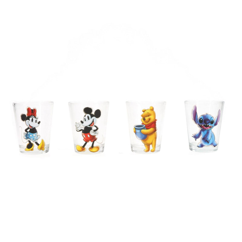 Mini-verres à liqueur Disney 2 pièces | Ensemble de 4