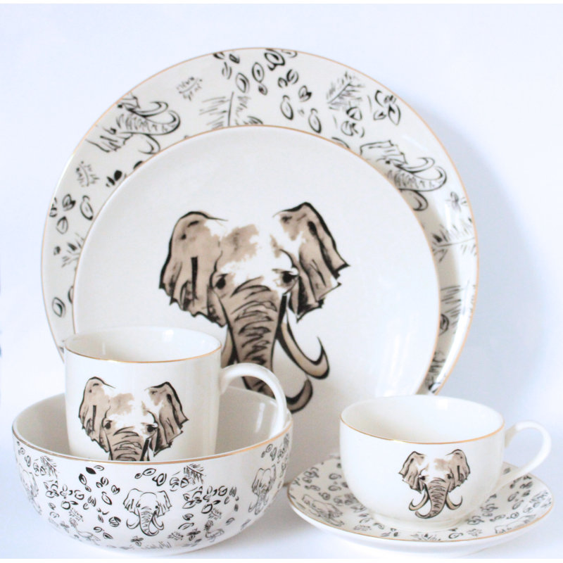 Gaye Piece Porcelain China Dinnerware Set - Service for 4