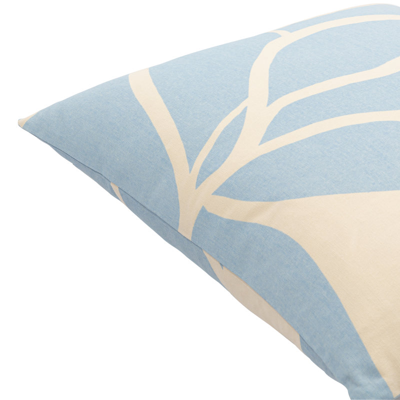 Abstract Cotton Pillow Cover, 18" x 18", Light Blue/Beige