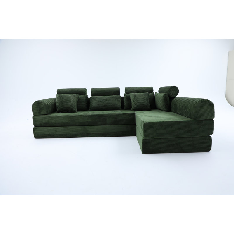 Canapé modulaire en L, Vert