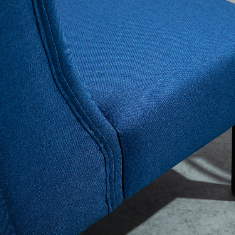 Armless Loveseat, Blue