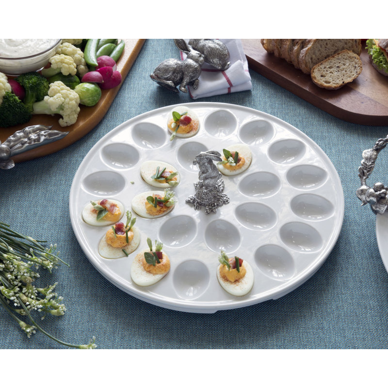 Garden Friends Stoneware Egg Platter