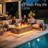 42" Propane Gas Fire Pit Table 50,000 Btu Featuring Hollowed Out Sunflower Patterns And Golden Light