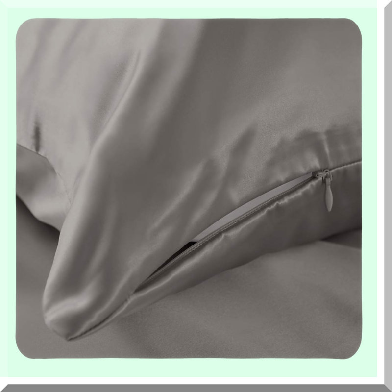 SilkLux 25 Momme Charcoal Hair-Saving Pillowcase - with Hidden Zipper - Luxury Mulberry Silk - 100% Silk - Pillow Cases