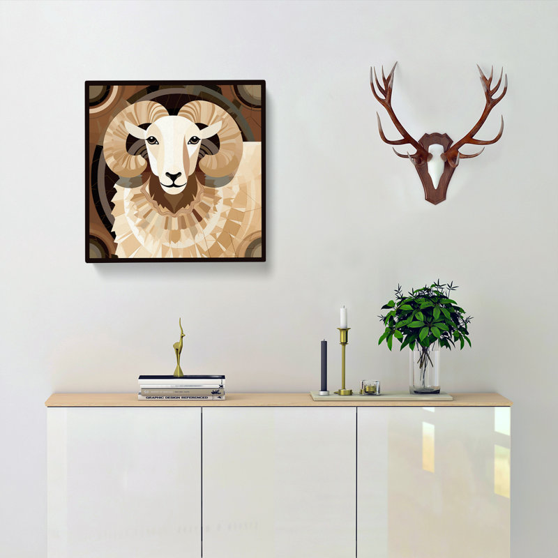 Sheep - Wrapped Canvas - Framed Print, 35cm H x 35cm W x 3cm D
